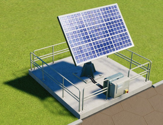 Het Kleine Zonnepaneel bestaat uit één zonnepaneel, aan de voorkant voorzien van een bedieningskastje met een rode knop erop. Leuningen omgeven het zonnepaneel.