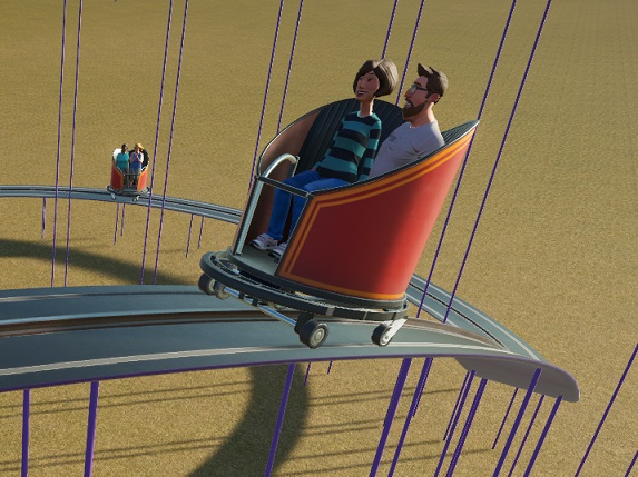 De Hoax is een combinatie van een Track Ride en een Spinning Coaster.