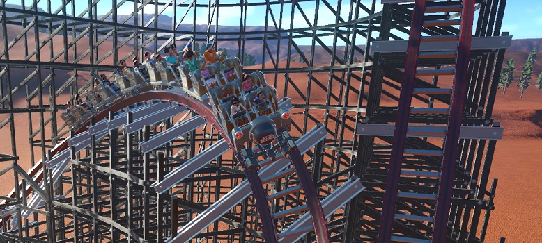 Steel Vengeance heeft een houten stellage en een stalen spoor.