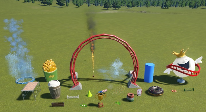 De Planet Coaster-decorstukken zijn zeer verscheiden.