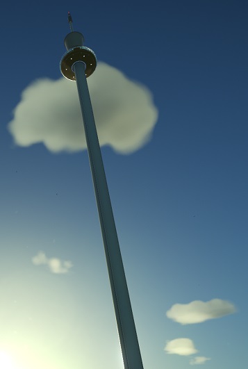 De klassieke Panoramische Toren op eenzame hoogte.