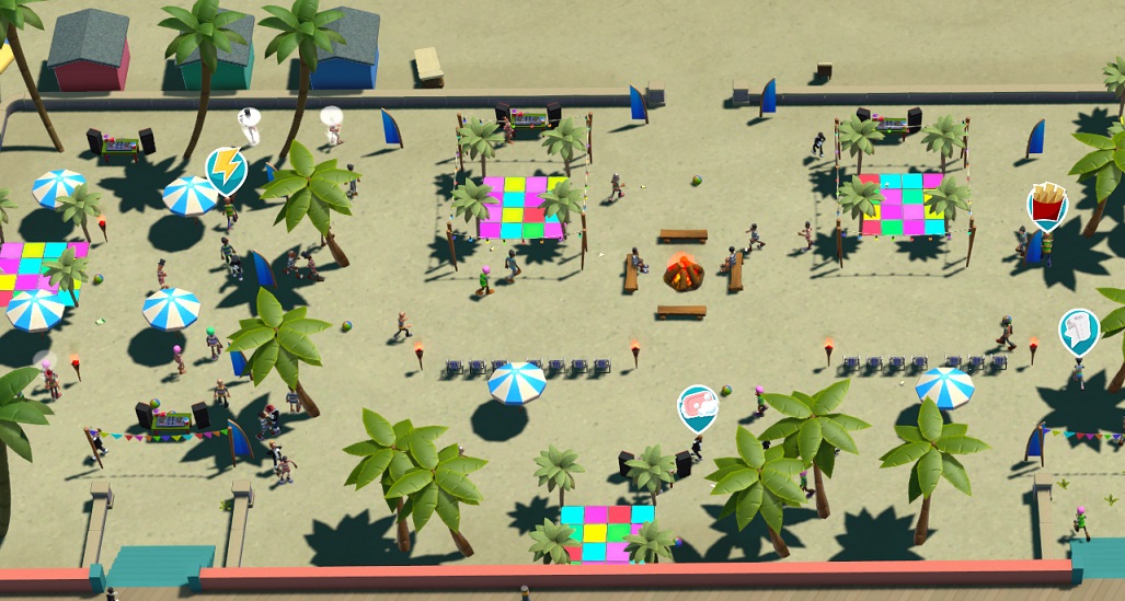 Evenementen organiseren hoort erbij, zoals dit Beach-a-Palooza-evenement in de Breaking Point-Universiteit.