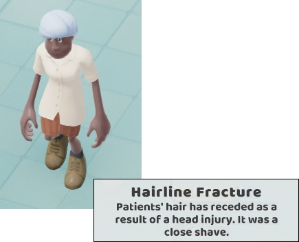 Bij Patiënten met een Hairline Fracture is het hoofd logischerwijze goed ingepakt.