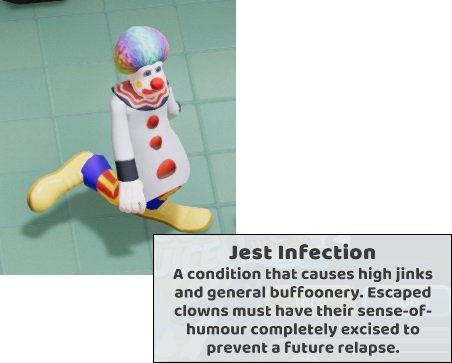 Wie de clown uithangt, is Jest Infection-patiënt.