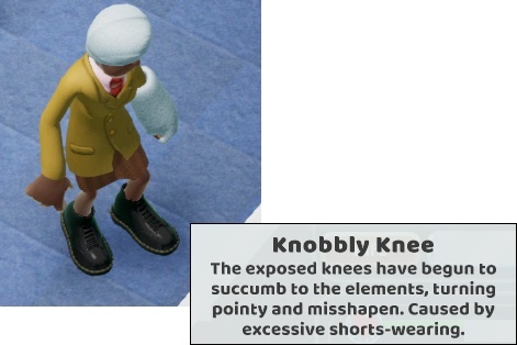 Knobbly Knee: de knie van de Patiënt is niet in beste conditie.