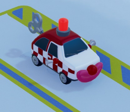 De Pantomobile is een parodie op een populair circusnummer, waarbij een clown uit een (schijnbaar) veel te kleine auto verschijnt.