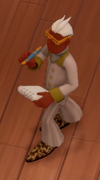 Fleck Filbert ziet eruit als de 'gewone' Art Enthusiast, met het verschil dat zijn kleding wit is. Hij draagt een wit shirt, een gestreepte witte broek, en opvallende cowboylaarzen. Zijn haar is kort en wit, en hij draagt een gele bril. Uiteraard heeft hij vulpen en notablok in de handen.