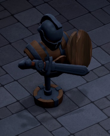 De Olden Dummy is een geharnaste torso-gevechtspop, bedoeld om het zwaardvechten op te oefenen.