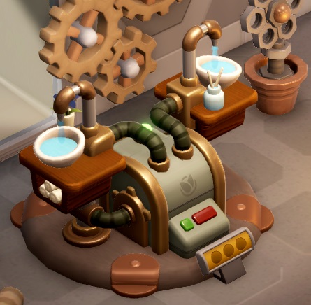 Spa Point III is versie II, maar dan met een extra bedieningspaneel-met-knopjes vooraan op de machine. Tandwielen doen dienst als decoratie rond het apparaat.