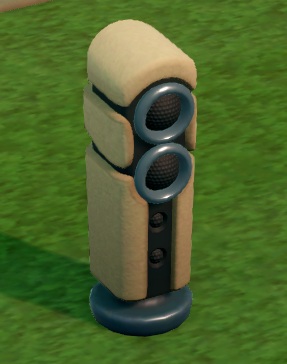 De Standing Ambience Speaker is opgebouwd als een apparaat-in-kolomvorm, met bovenaan de twee luidsprekers en onderaan twee bedieningsknoppen. Het geheel is 'ingepakt' in een geelgrijze omhulling.