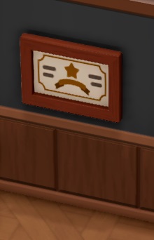 Een Training Diploma aan de muur in een houten kader en met een stervormige stempel.