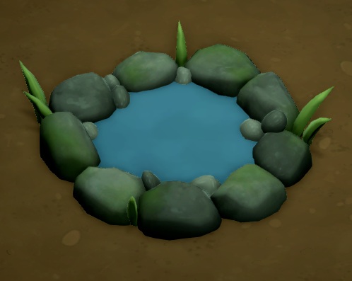 De Wild Rock Pool is een mini-vijvertje, door stenen en enkele planten omringd.
